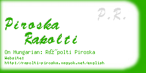 piroska rapolti business card